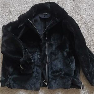 Topshop fuzzy Moto jacket